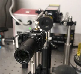 The same design assembled on a physical optical bench